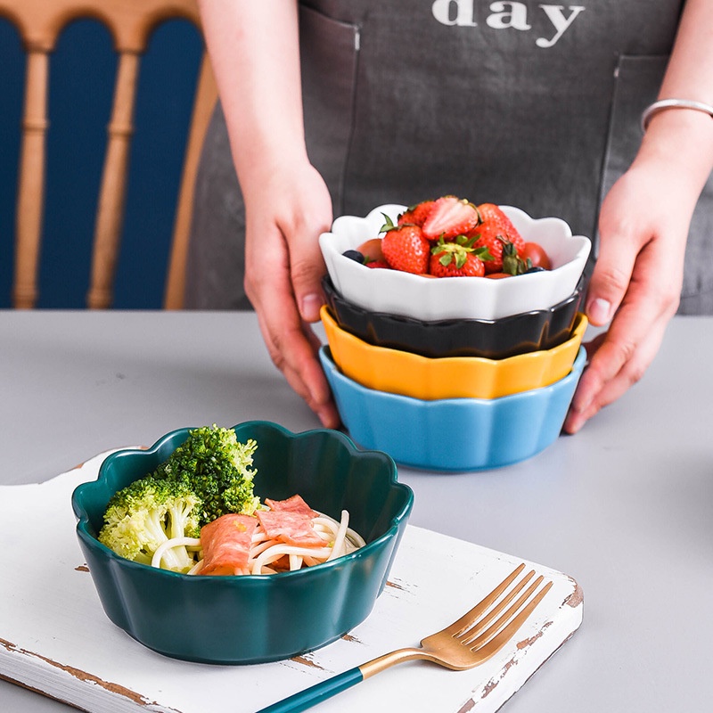 Chén dĩa bát tô gốm sứ hình hoa tông màu pastel cao cấp