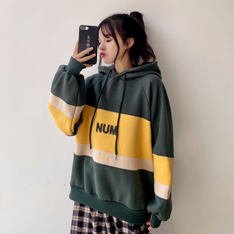 Áo khoác hoodie lông cừu chui đầu kiểu Hàn Quốc thời trang 2019 cho nữ