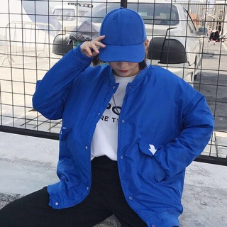 [Có Sẵn] Áo khoác bomber xanh (chần bông)