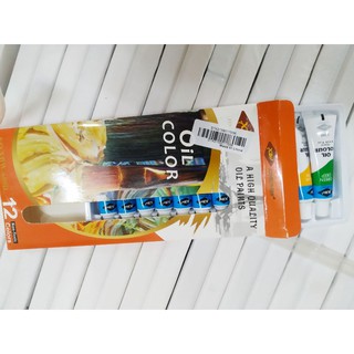 Màu vẽ sơn dầu 12ml 12 tuýp (vỏ hộp màu đỏ)