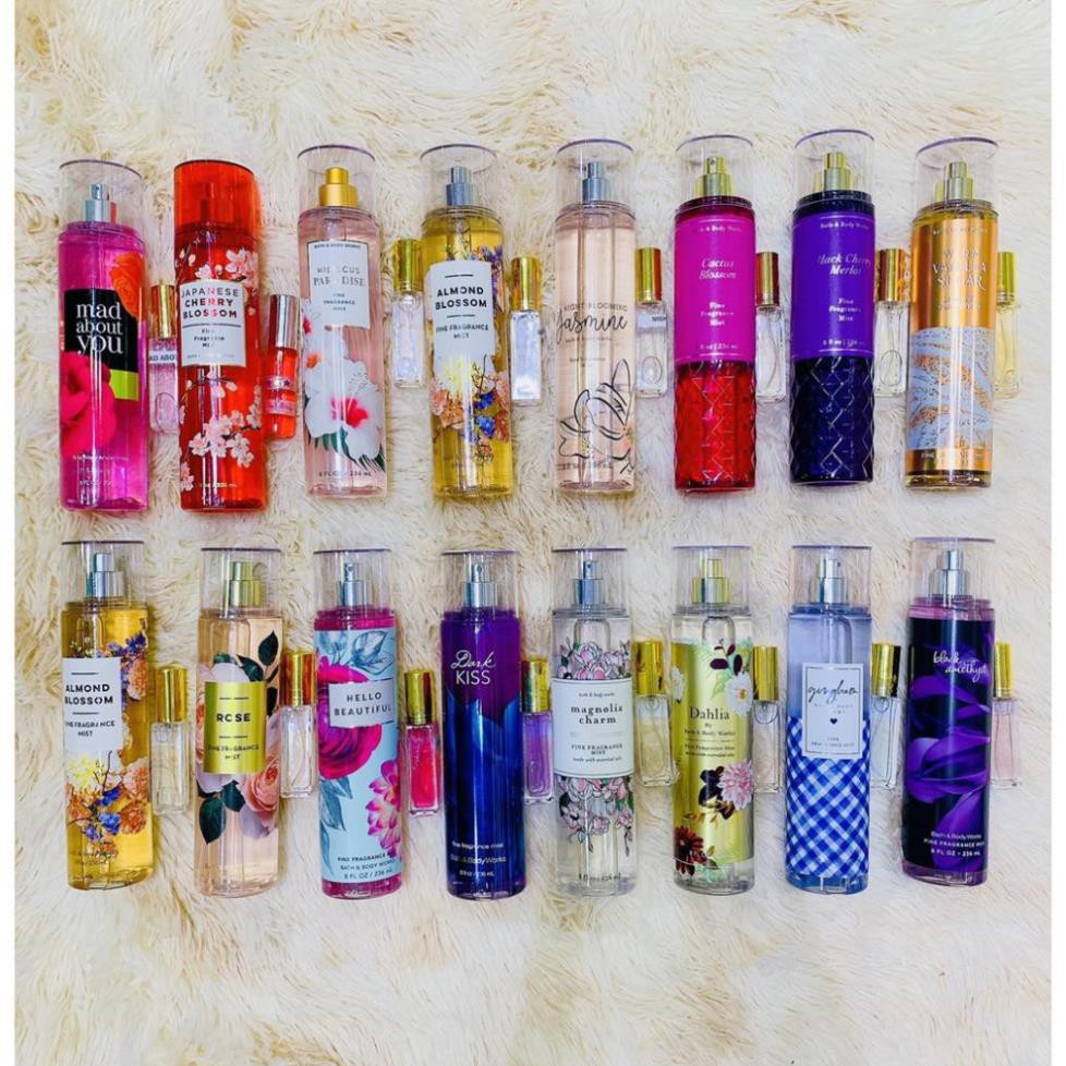 [Chọn mùi-10ml mini] Xịt thơm toàn thân lưu hương Bath and Body Works 10ml