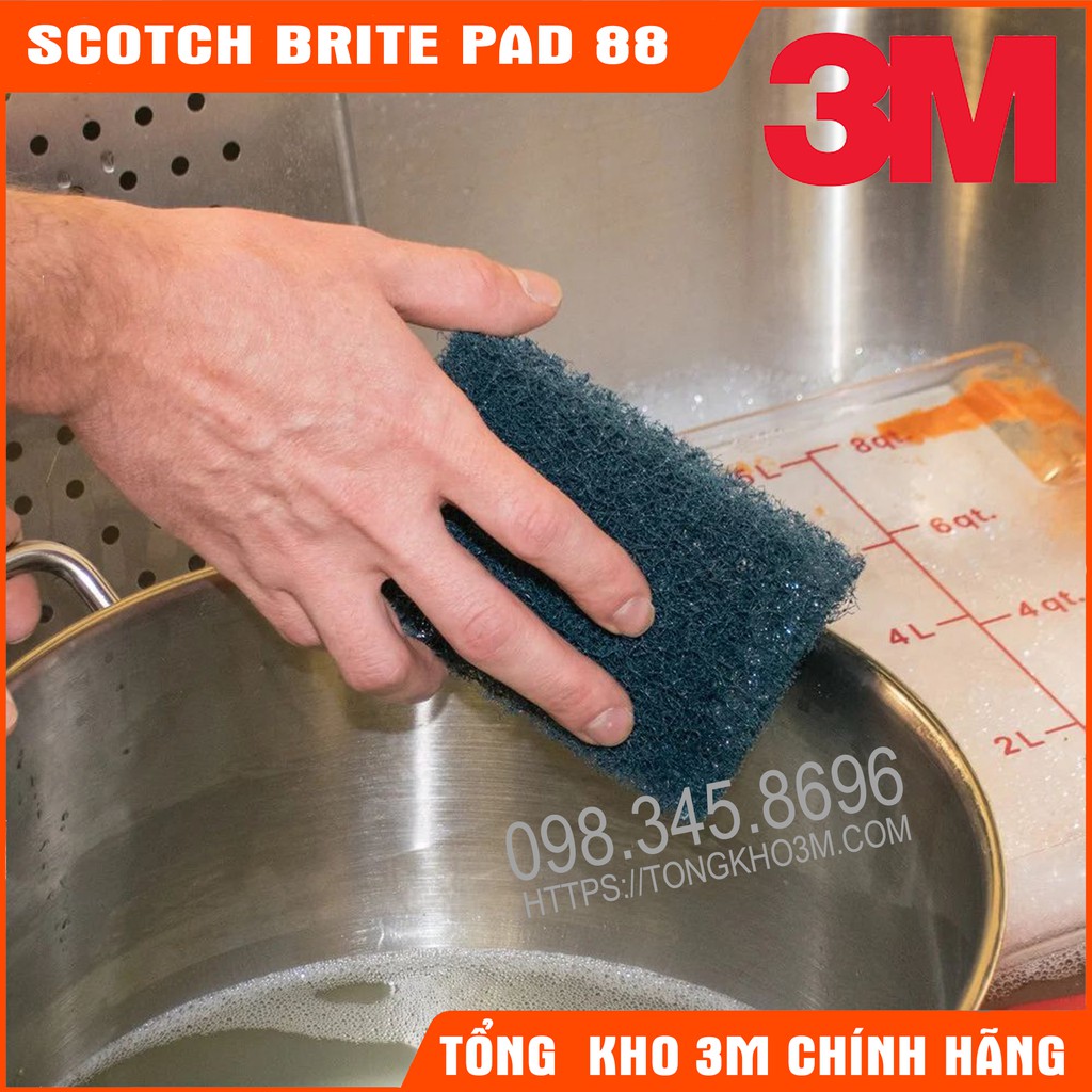 Miếng Chùi Rửa 3M Scotch Brite 88 Chính Hãng - Lau chùi vượt trội