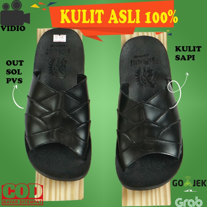 Dép Xỏ Ngón Chất Liệu Da Cho Nam KOKOP Busting ON 9L - Black, 42