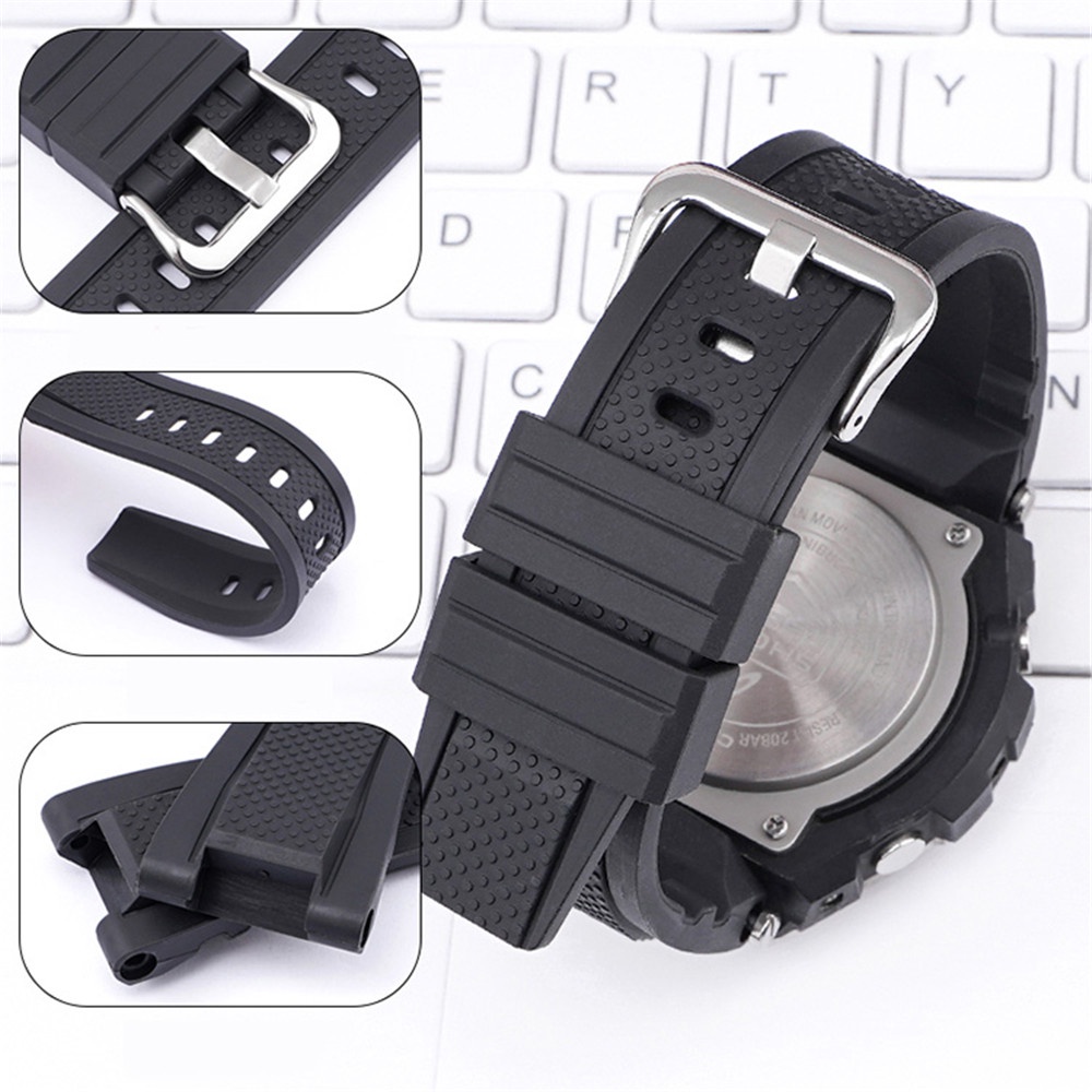 Dây Đeo Cao Su Họa Tiết Rằn Ri Cho Đồng Hồ Casio G-Shock GST-W300 W300G GST-S300 S210B S110 GST-W110