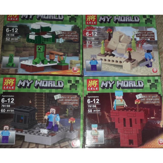 Lắp ráp 1 hộp LegoMineCraft MyWord 79159 có nhiều chi tiết bằng nhựa ABS
