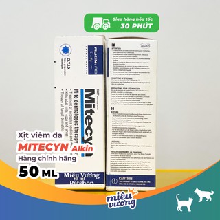 Xịt trị ghẻ ve rận chó mèo Alkin Mitecyn [50ml]