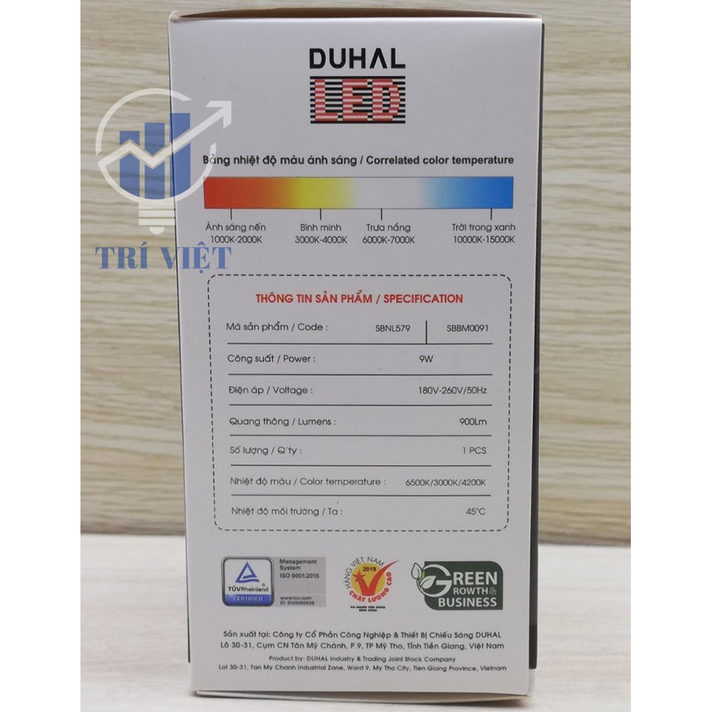 ĐÈN LED 9W DUHAL TRÒN TRẮNG GIÁ TỐT – BẢO HÀNH 12 THÁNG