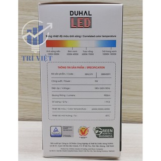 BÓNG LED 9W DUHAL – BẢO HÀNH 12 THÁNG