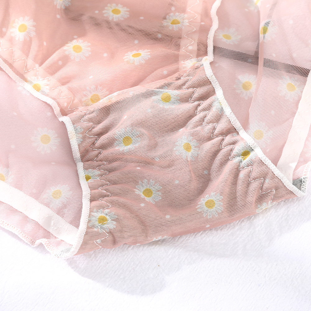 Quần Lót Nữ Levao Vải Lưới Họa Tiết Hoa Cúc Dễ Thương Thoải Mái