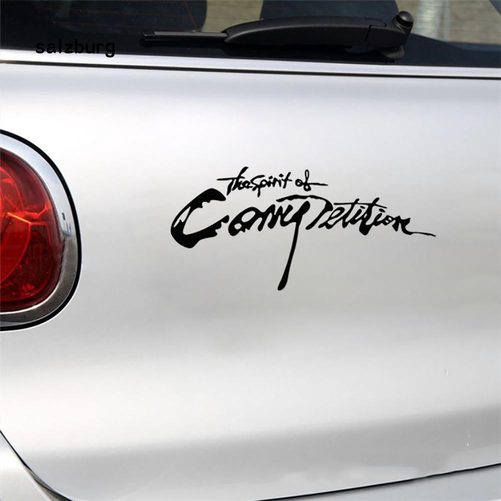 Nhãn dán trang trí xe hơi in chữ " The Spirit of Competition" độc đáo