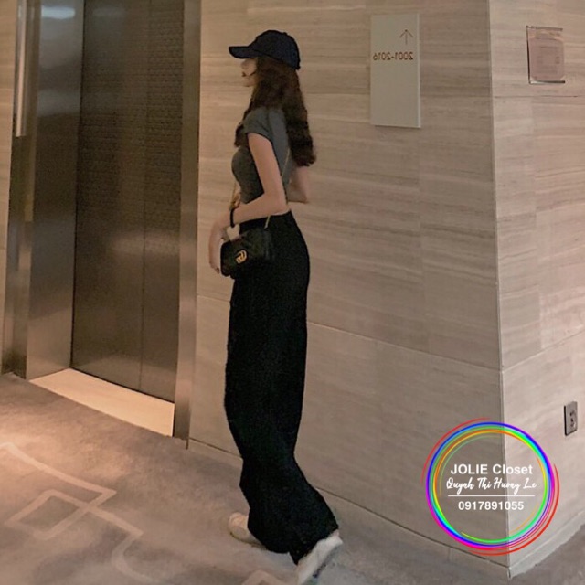 Quần Culottes Kaki Quần dài Ống Rộng Thời Trang