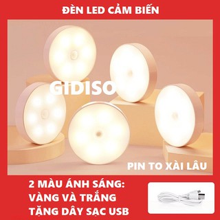 Đèn led cảm ứng, đèn cảm biến tự động thông minh không dây dùng pin sạc dán tủ quần áo, cầu thang, phòng ngủ... GIDISO