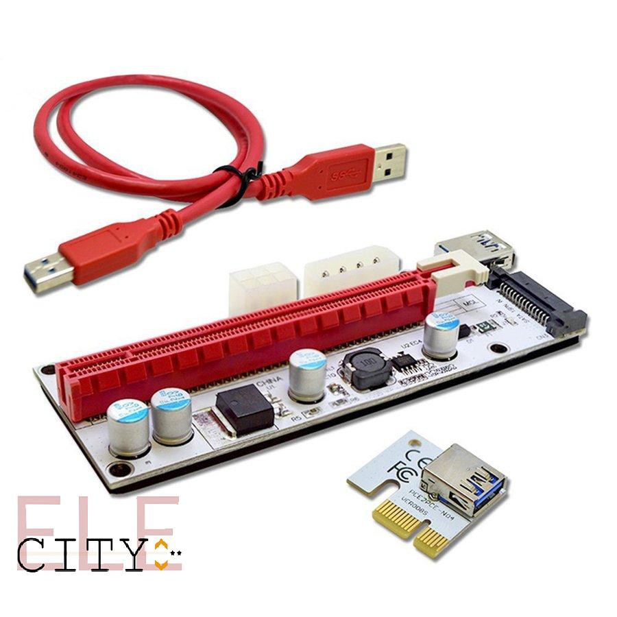 Card chuyển đổi PCI-e PCI Express Riser Card 1x sang dây cáp dữ liệu 16x USB 3.0 3 trong 1 008S