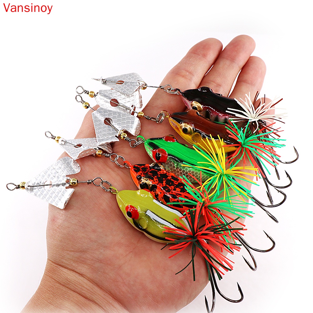 Mồi Giả Câu Cá Hình Ếch Hai Đầu Nhựa Cứng 13.5cm 9g