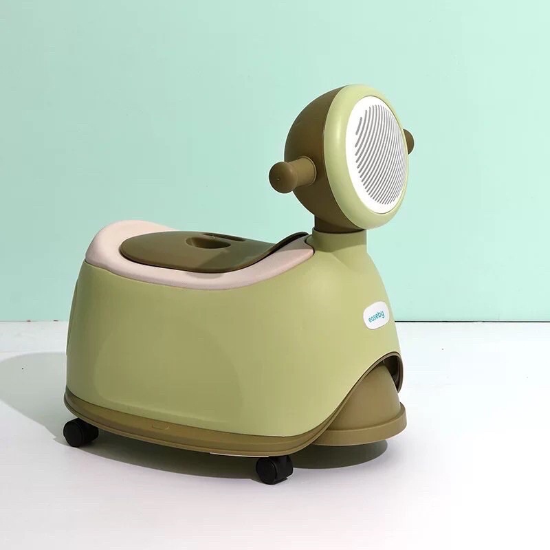 Bô vệ sinh cho bé hình xe máy- bô trẻ em có bánh xe di chuyển được