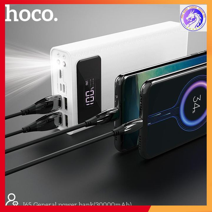 Pin Sạc Dự Phòng Hoco J65 30.000 mAh Chính Hãng - 3 Cổng Input / 4 Cổng Output -BH 12 Tháng