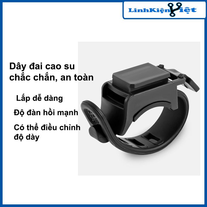 Đèn pin gắn xe đạp năng lượng mặt trời 3 chế độ chống thấm nước có đèn báo nguồn điện