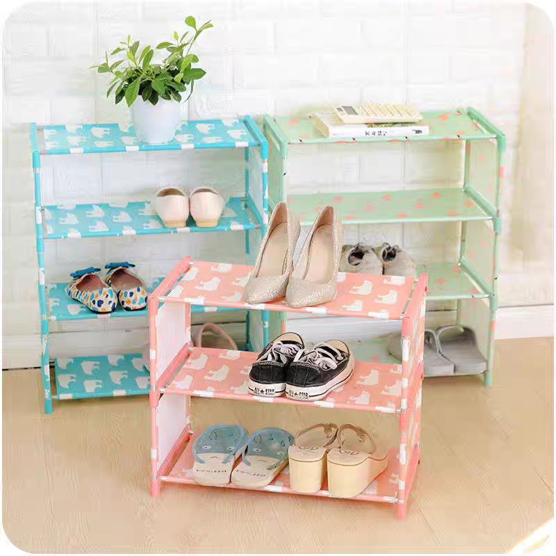Kệ để giày dép nhiều tầng vải dệt hoa văn xinh đẹp nhiều mẫu PP99