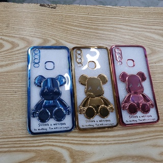 Ốp Vivo Y12/Y15/Y17/U10 dẻo trong,viền xi màu bóng,lưng in hình gấu nổi,viền bảo vệ camera.