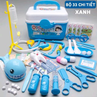 (Có Sẵn) Bộ đồ chơi bác sĩ cho bé 33 chi tiết bổ ích thú vị bằng nhựa ABS cao cấp an toàn cho bé trai và bé gái