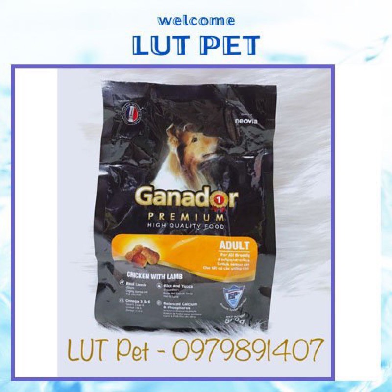 Thức ăn hạt cho chó Ganador Adult (vị gà &amp; thịt cừu) 400gr - lutpet