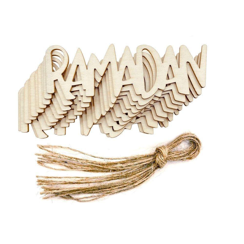 CONOPERY Set 10 Phụ Kiện Treo Trang Trí Bằng Gỗ Phong Cách Hồi Giáo