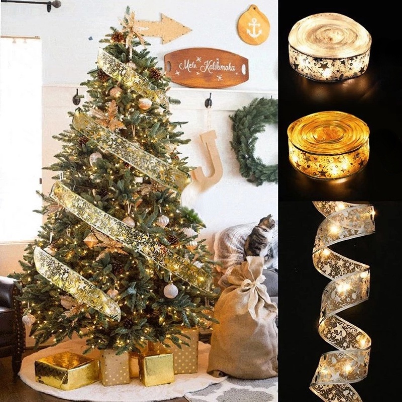 Dây Đèn LED 1M 2M Dùng Pin Trang Trí Giáng Sinh