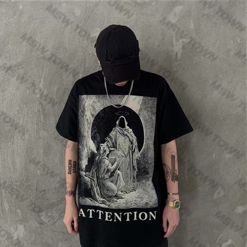 Áo thun tay lỡ Attention, áo phông cotton nam nữ unisex, MSW Town | BigBuy360 - bigbuy360.vn