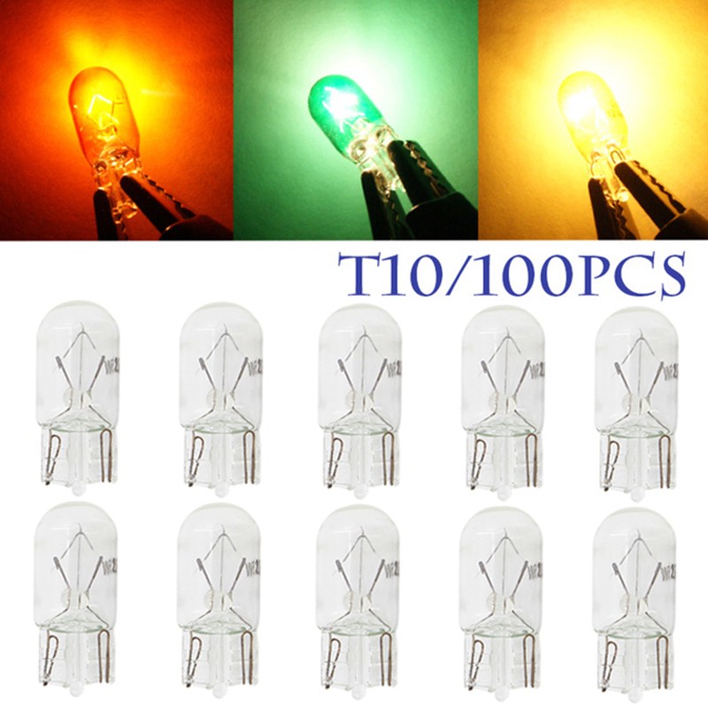 100 Bóng Đèn T10 Xenon W5W 194 158 W12V 5w Ánh Sáng Trắng Vàng Cho Xe Hơi