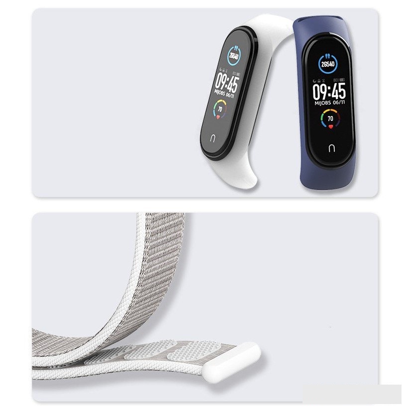Dây đeo nylon mặt cao su Mi band 5, miband 6 MIJOBS - dây đeo thay thế nylon/silicon MIJOBS