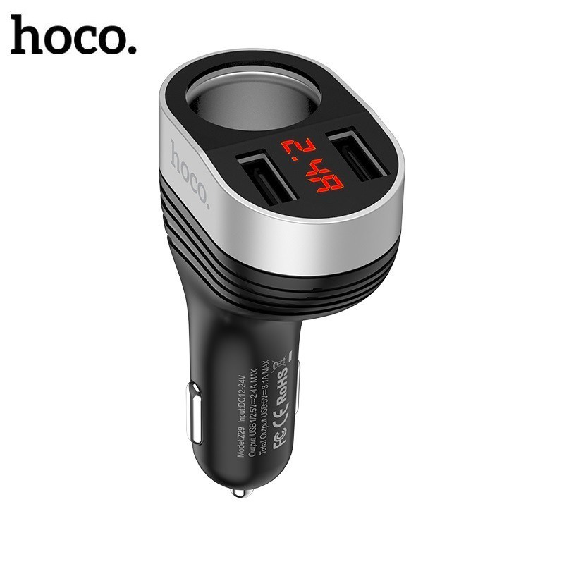 Cóc Sạc Xe Hơi Usb 2 Cổng Hoco Z29 - Car Charger Hoco Z29