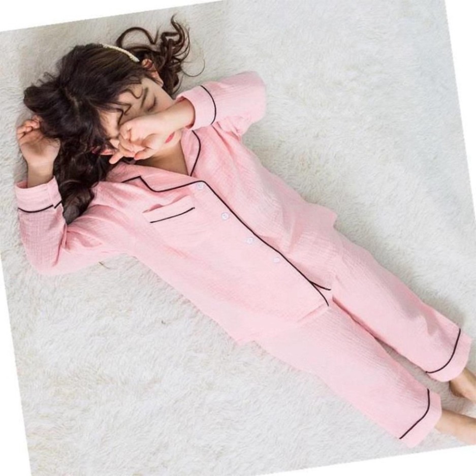 Bộ Pijama Đũi Dài Tay Sâu Shop, Đồ Ngủ Cho Bé Chất Đũi Nhăn Cực Mát Từ 8-28kg