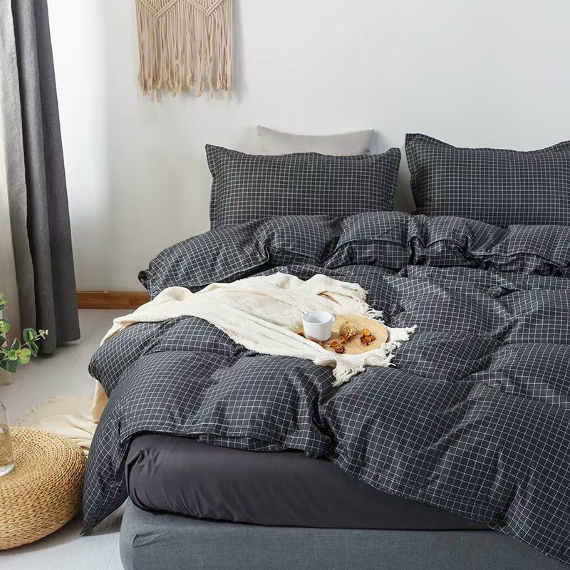 Set Chăn Ga Gối Cotton Poly kẻ sọc hàn Quốc - Bộ Chăn Ga 4 Món Đủ Kích Thước