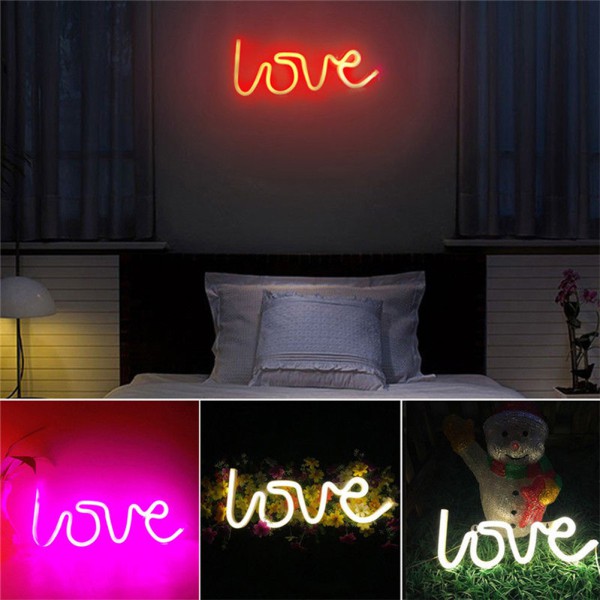 Đèn led Neon gắn tường hình chữ LOVE trang trí tiệc