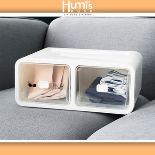 Hộp nhựa đựng đồ lót, tất, chia ngăn 3 size, hộp đựng đồ cá nhân - shop humi's house
