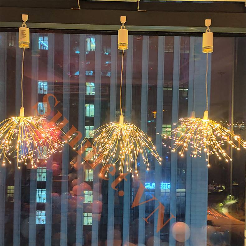 Đèn Pháo Hoa Thả Treo Trang Trí Ngày Tết Kèm Điều Khiển Từ Xa Chớp Nháy 8 Chế Độ Sáng, tt noel