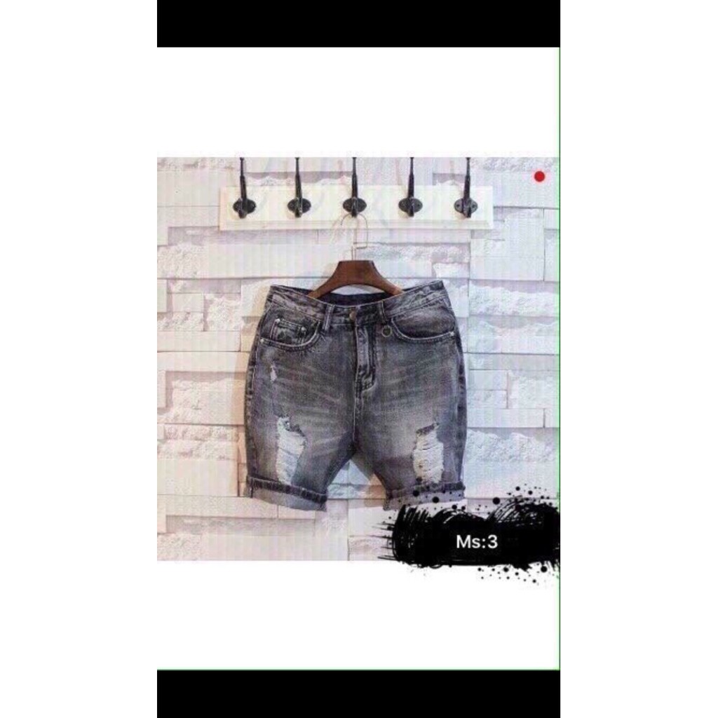QUẦN SHORT JEANS NAM HÀNG WASH RÁCH CỰC STYLE