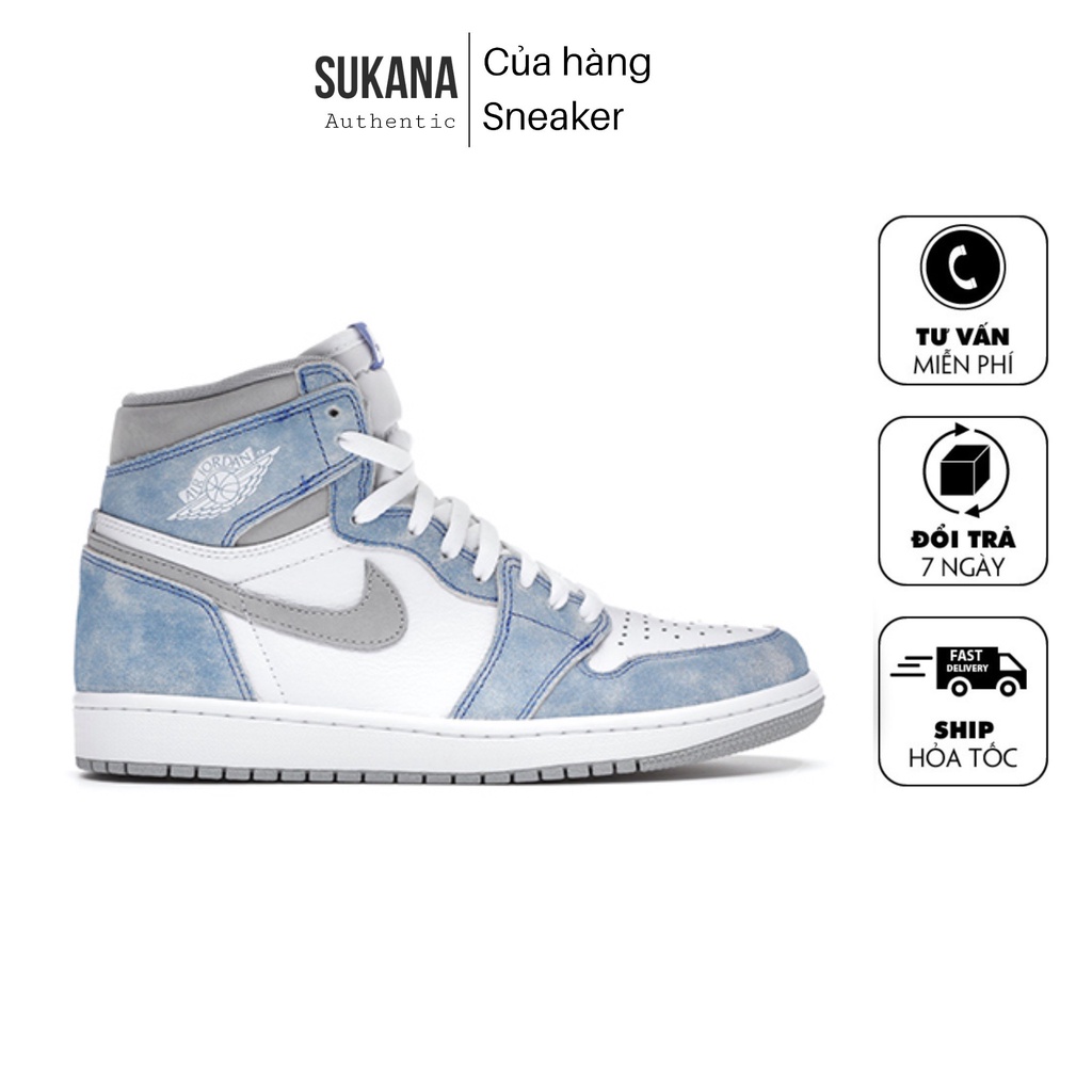 Giày air jordan hyper royal xanh nỉ, Giày Jodan 1 xanh nỉ cổ cao siêu hot 2021 Full Box Bill