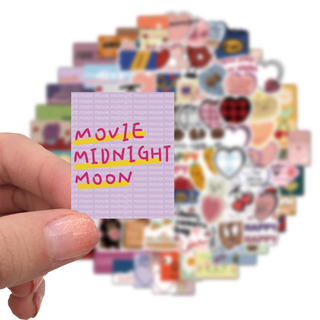 Bộ 90 Miếng Dán Chống Thấm Nước Hình Chai Nước Trái Tim Xinh Xắn