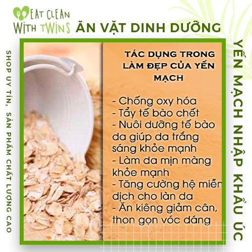 YẾN MẠCH OAT (ÚC) ❤️FREE SHIP❤️ YẾN MẠCH ORGANIC CAO CẤP - THỰC PHẨM GIẢM CÂN, ĂN KIÊNG DINH DƯỠNG 500G