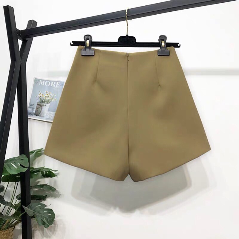 Quần shorts nữ, quần shorts vải lưng cao 8 khuy hàng Quảng châu