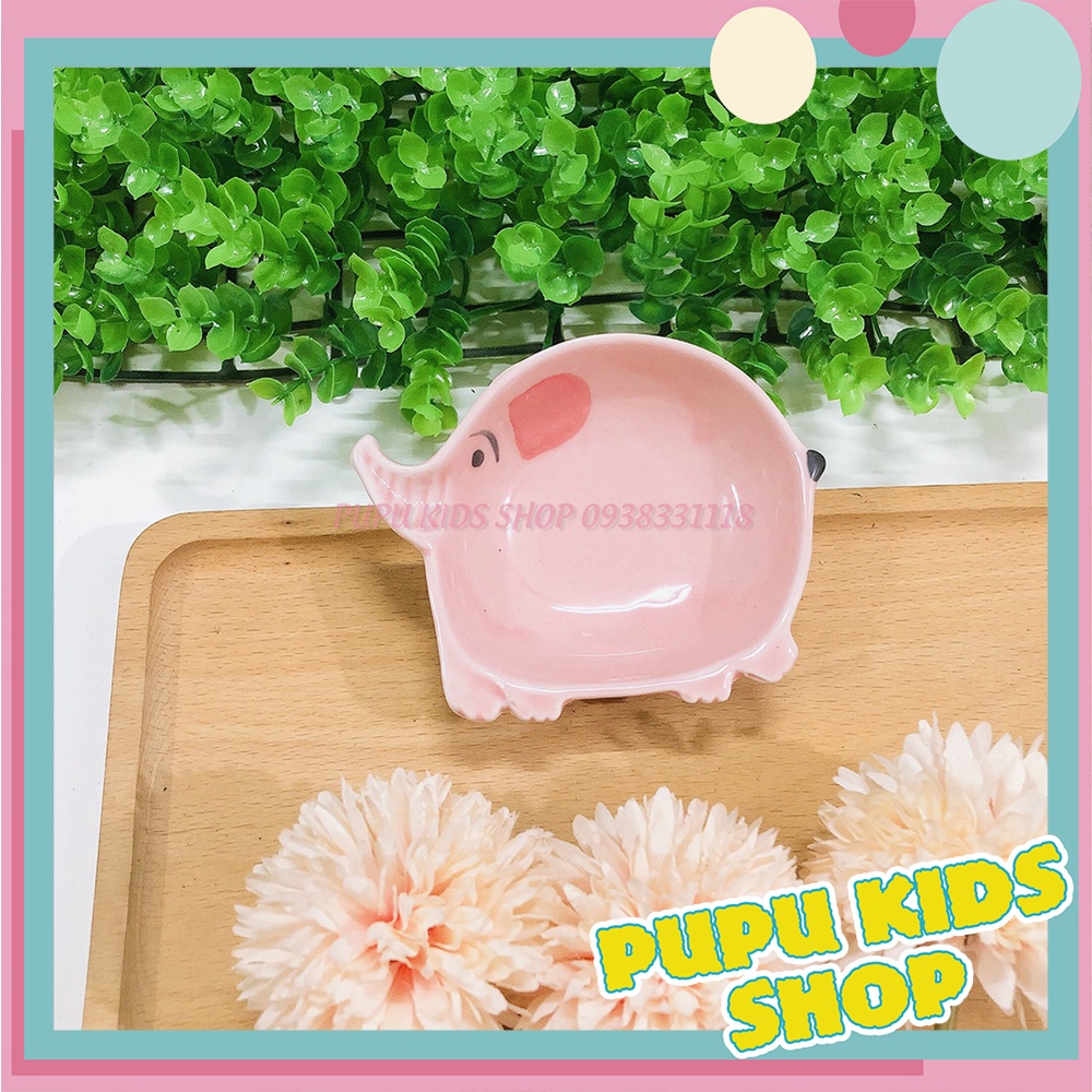 Bát Sứ Ăn Dặm Kiểu Nhật, Đĩa Sứ Trang Trí Hình Voi Mini - PUPU KIDS SHOP