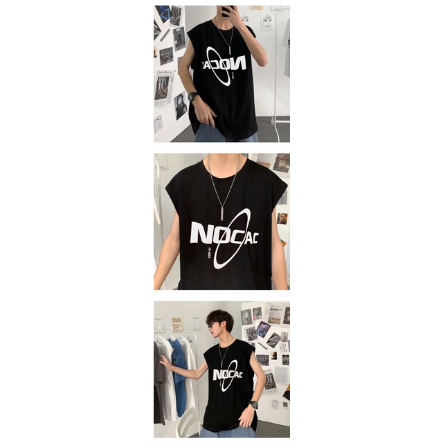 Áo Thun Thể Thao Không Tay In Chữ Nhiều Cỡ M-5Xl