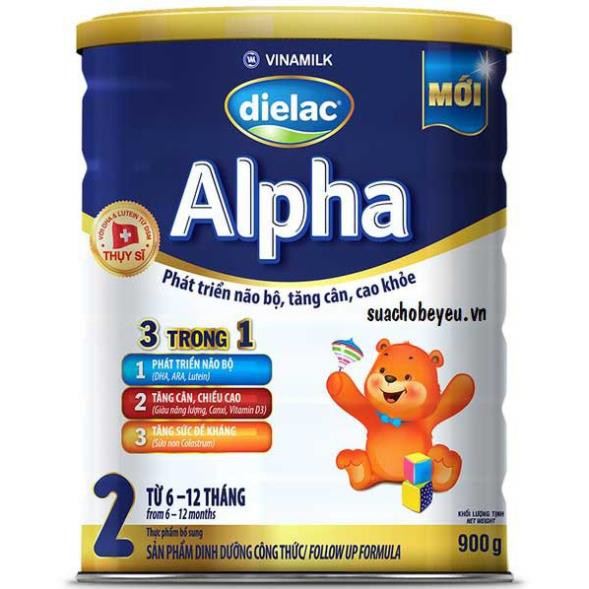 (HOÀN 10%)   Sữa Bột Dielac Alpha Step 2, 900g, 6-12 Tháng Tuổi