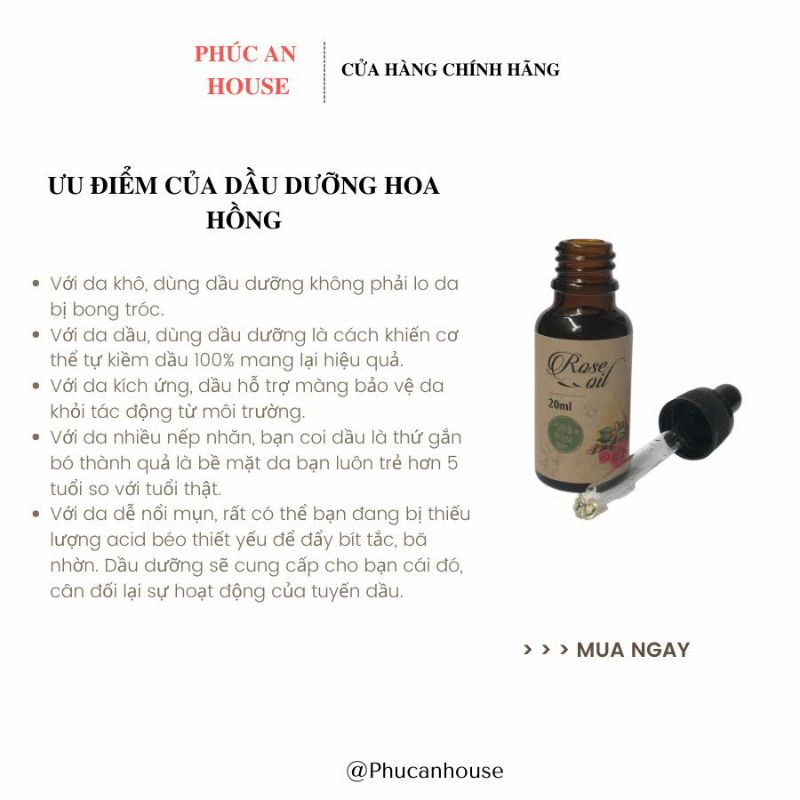 ROSE OIL 100% Natural giúp dưỡng ẩm da ,cung cấp dưỡng chất cho làn da của bạn. | BigBuy360 - bigbuy360.vn