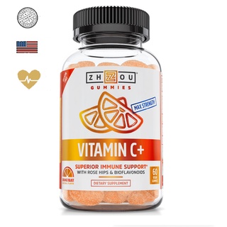 Viên kẹo dẻo Vitamin C+ ZHOU chính hãng Mỹ lọ 60 viên