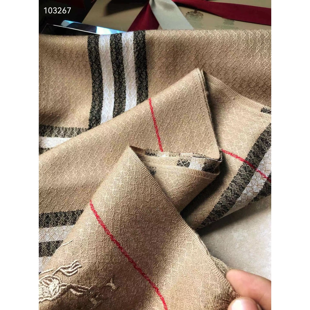 Khăn Choàng Nhỏ Thêu Họa Tiết Caro Burberry Cổ Điển Thời Trang Cho Nam Và Nữ