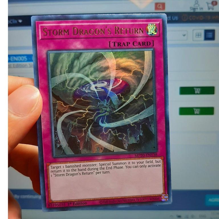 Thẻ Bài Mint90 Yugioh Trap Storm Dragon's Return - MP20-EN138 - Ultra/Super
