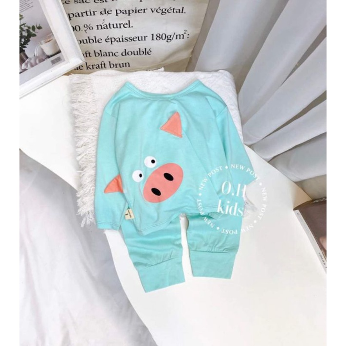 Set Bộ Dài Tay KWOO thun lạnh hình thú cho bé