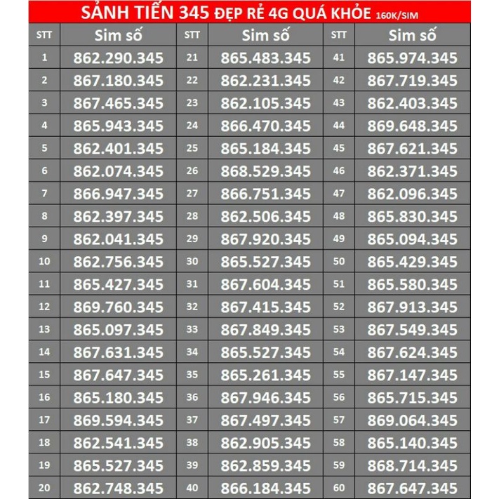 Sim 4g sảnh tiến